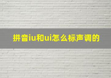 拼音iu和ui怎么标声调的