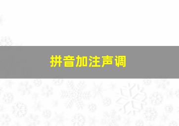 拼音加注声调