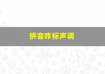 拼音咋标声调