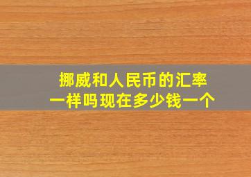 挪威和人民币的汇率一样吗现在多少钱一个