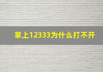 掌上12333为什么打不开