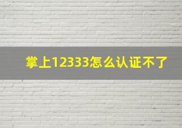 掌上12333怎么认证不了