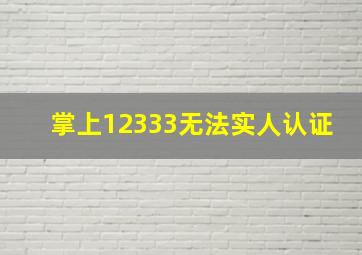 掌上12333无法实人认证