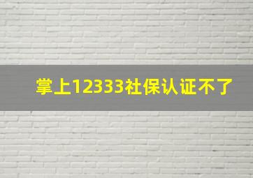 掌上12333社保认证不了