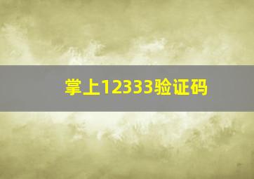 掌上12333验证码