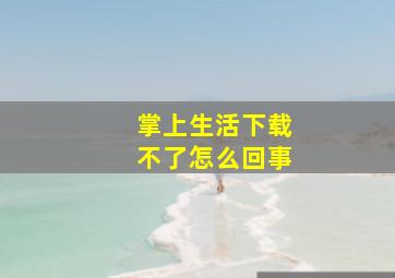 掌上生活下载不了怎么回事