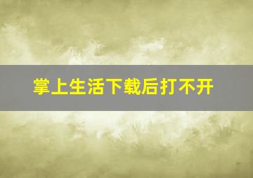 掌上生活下载后打不开