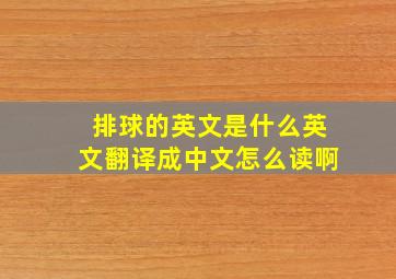 排球的英文是什么英文翻译成中文怎么读啊