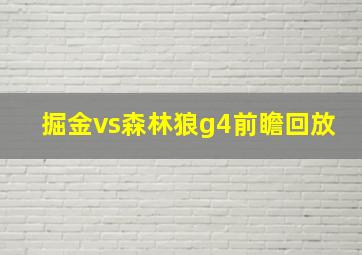 掘金vs森林狼g4前瞻回放