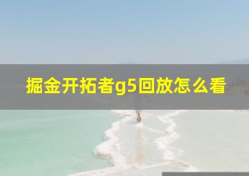 掘金开拓者g5回放怎么看