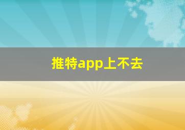 推特app上不去