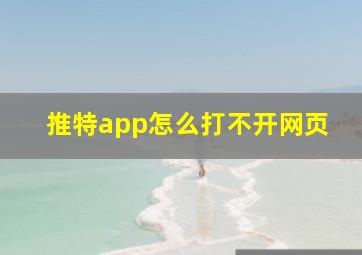 推特app怎么打不开网页