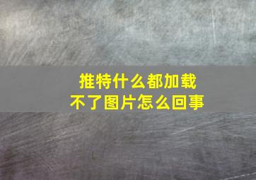 推特什么都加载不了图片怎么回事