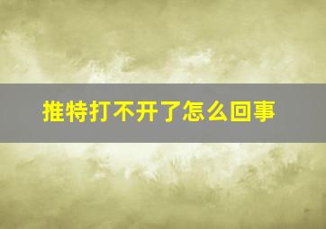 推特打不开了怎么回事