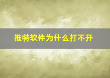 推特软件为什么打不开