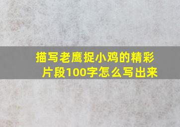 描写老鹰捉小鸡的精彩片段100字怎么写出来