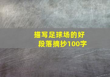 描写足球场的好段落摘抄100字