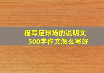 描写足球场的说明文500字作文怎么写好