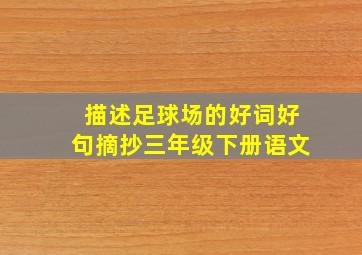 描述足球场的好词好句摘抄三年级下册语文