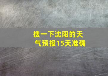 搜一下沈阳的天气预报15天准确