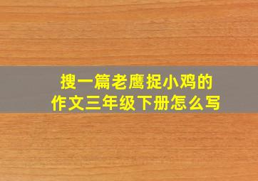 搜一篇老鹰捉小鸡的作文三年级下册怎么写