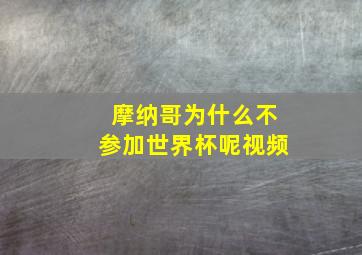 摩纳哥为什么不参加世界杯呢视频