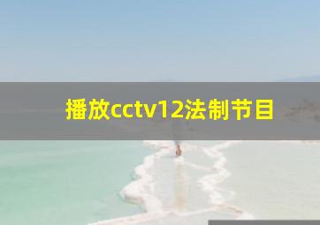 播放cctv12法制节目