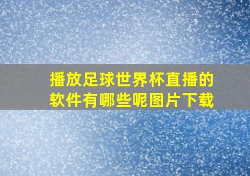 播放足球世界杯直播的软件有哪些呢图片下载