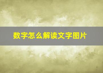 数字怎么解读文字图片