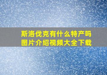 斯洛伐克有什么特产吗图片介绍视频大全下载