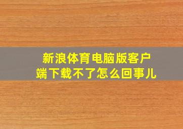 新浪体育电脑版客户端下载不了怎么回事儿