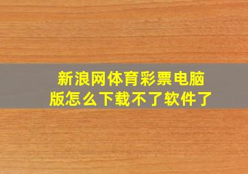 新浪网体育彩票电脑版怎么下载不了软件了