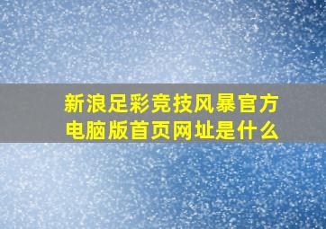 新浪足彩竞技风暴官方电脑版首页网址是什么