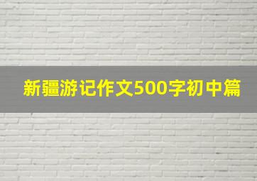 新疆游记作文500字初中篇