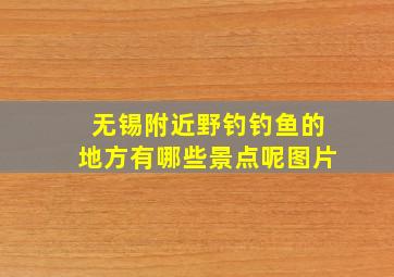 无锡附近野钓钓鱼的地方有哪些景点呢图片