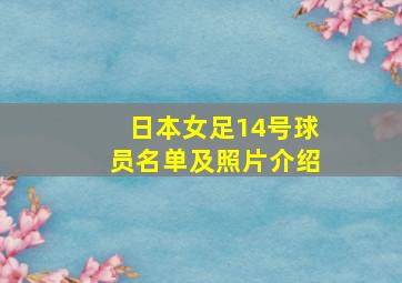 日本女足14号球员名单及照片介绍