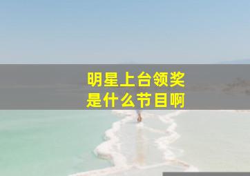 明星上台领奖是什么节目啊