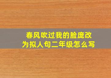 春风吹过我的脸庞改为拟人句二年级怎么写