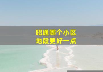 昭通哪个小区地段更好一点