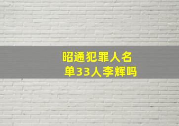 昭通犯罪人名单33人李辉吗