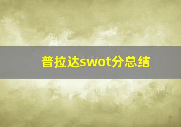 普拉达swot分总结