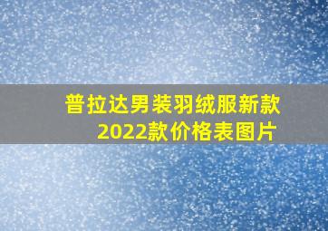 普拉达男装羽绒服新款2022款价格表图片