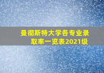 曼彻斯特大学各专业录取率一览表2021级