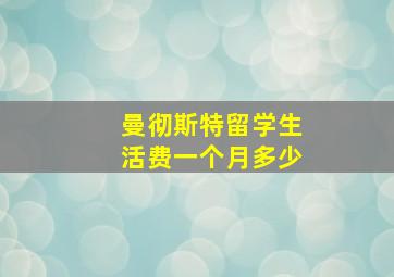 曼彻斯特留学生活费一个月多少