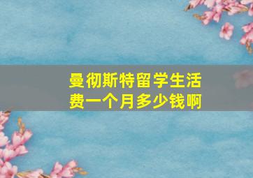 曼彻斯特留学生活费一个月多少钱啊