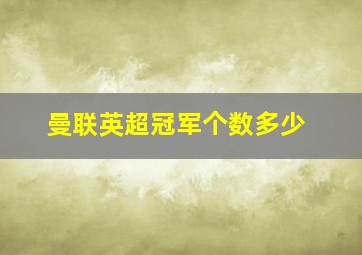 曼联英超冠军个数多少