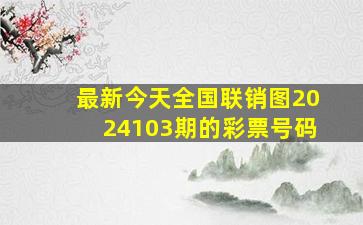 最新今天全国联销图2024103期的彩票号码