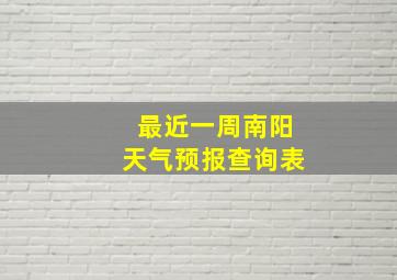 最近一周南阳天气预报查询表