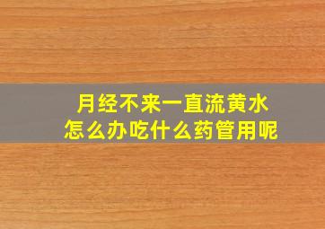 月经不来一直流黄水怎么办吃什么药管用呢