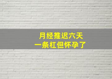 月经推迟六天一条杠但怀孕了